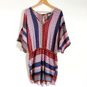 Venus Mixed Print Boho Kimono Sleeve Shorts Romper